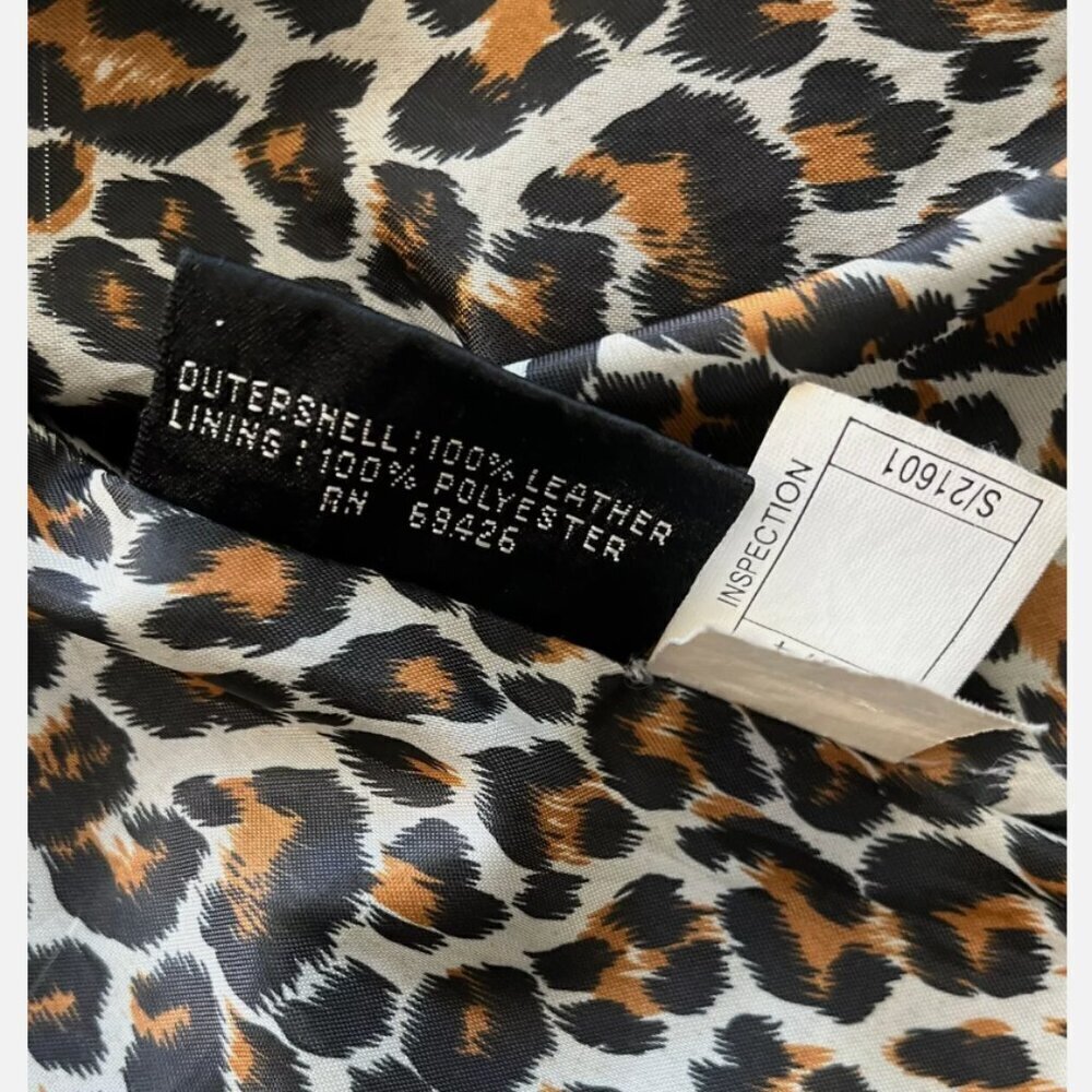 Wilsons 100% Genuine Leather Size M Pelle Studio Jacket Leopard Print Lining - Picture 5 of 10